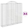 vidaXL 4 db &iacute;ves horganyzott vas gabion kos&aacute;r 200x30x180/200 cm