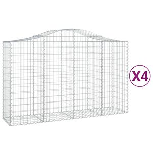 vidaXL 4 db &iacute;ves horganyzott vas gabion kos&aacute;r 200x50x120/140 cm