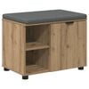 vidaXL Cipőpad P&aacute;rn&aacute;val K&eacute;zműves T&ouml;lgy 60 x 38 x 46 cm Szerelt Fa