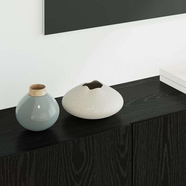 vidaXL TV faliszekr&eacute;ny Falra szerelhető 5 pcs Fekete t&ouml;lgy Faanyag