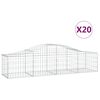 vidaXL 20 db &iacute;ves horganyzott vas gabion kos&aacute;r 200x50x40/60 cm