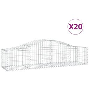 vidaXL 20 db &iacute;ves horganyzott vas gabion kos&aacute;r 200x50x40/60 cm