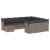 vidaXL 11 r&eacute;szes sz&uuml;rke polyrattan kerti &uuml;lőgarnit&uacute;ra p&aacute;rn&aacute;kkal