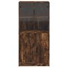 vidaXL füstös tölgy színű magasszekrény ajtókkal 68x37x142 cm