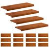 vidaXL L&eacute;pcsőfok 16 db 80 x 30 x 2 cm Barna T&ouml;m&ouml;r T&ouml;lgyfa