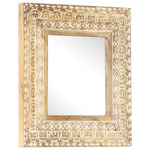 vidaXL k&eacute;zzel faragott t&ouml;m&ouml;r mang&oacute;fa t&uuml;k&ouml;r 50 x 50 x 2,6 cm