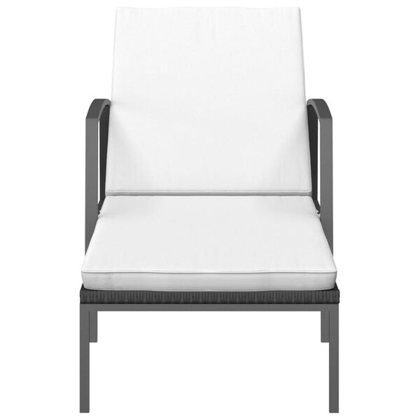 vidaXL fekete polyrattan kerti napoz&oacute;&aacute;gy p&aacute;rn&aacute;val