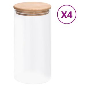 vidaXL 4 db &uuml;veged&eacute;ny bambuszfed&eacute;llel 1200 ml
