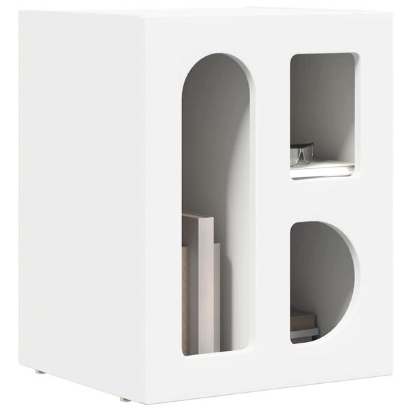 vidaXL &Eacute;jjeli asztal Feh&eacute;r 40 x 35 x 50 cm Faanyag