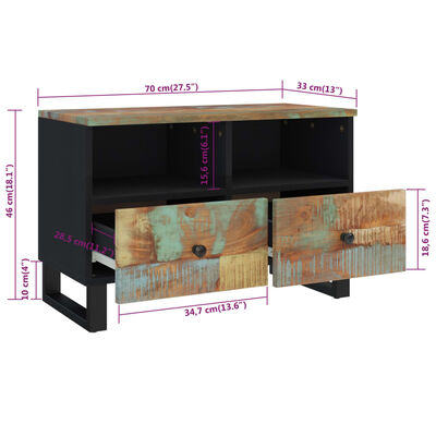 vidaXL tömör újrahasznosított fa TV-szekrény 70 x 33 x 46 cm