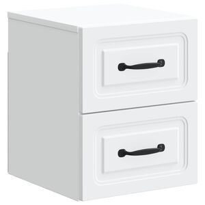 vidaXL Fali &eacute;jjeli szekr&eacute;ny fi&oacute;kkal Feh&eacute;r 34,5 x 33 x 40 cm Szerelt Fa