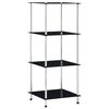 vidaXL 4 szintes fekete edzett &uuml;veg polc 40 x 40 x 100 cm