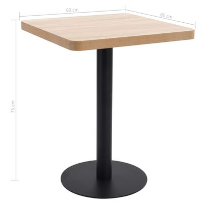 vidaXL világosbarna MDF bisztróasztal 60 x 60 cm