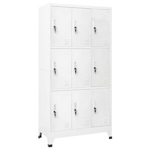 vidaXL ac&eacute;l &ouml;lt&ouml;zőszekr&eacute;ny 9 rekesszel 90 x 45 x 180 cm