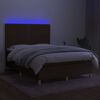 vidaXL barna sz&ouml;vet rug&oacute;s &eacute;s LED-es &aacute;gy matraccal 140x190 cm