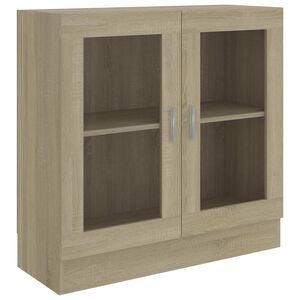 vidaXL sonoma t&ouml;lgy sz&iacute;nű szerelt fa vitrinszekr&eacute;ny 82,5x30,5x80 cm