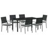 vidaXL Kert &eacute;tkező szett 7 pcs Fekete &eacute;s Vil&aacute;gossz&uuml;rke PE Rattan