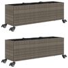 vidaXL 2 db sz&uuml;rke polyrattan n&ouml;v&eacute;nytart&oacute; ker&eacute;kkel 107x32x38 cm