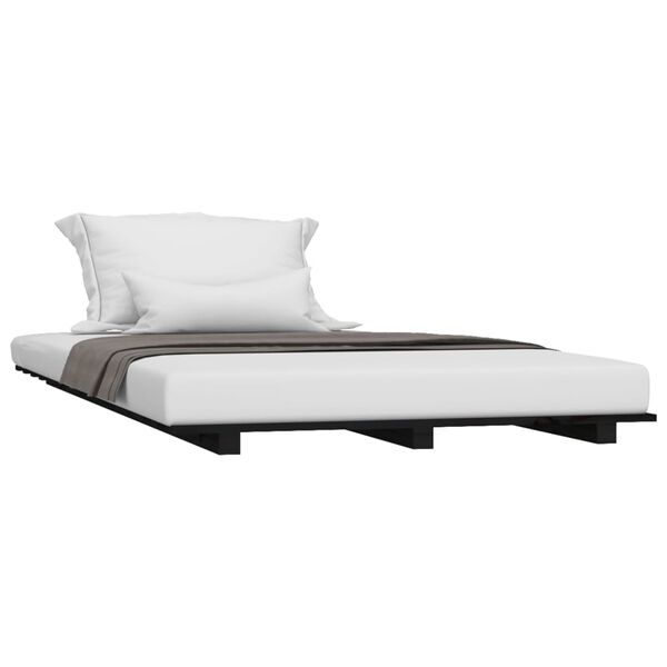 vidaXL fekete t&ouml;m&ouml;r fenyőfa &aacute;gykeret 90 x 200 cm