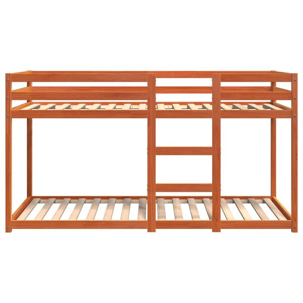 vidaXL viaszbarna tömör fenyőfa emeletes ágy 80 x 200 cm