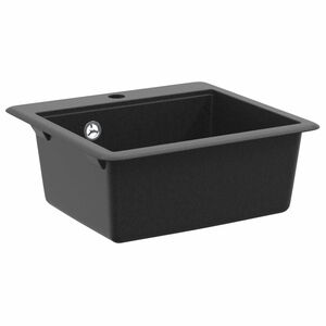 vidaXL Mosogat&oacute; 80% Kvarc &eacute;s 20% Gyanta 470 x 440 mm Fekete