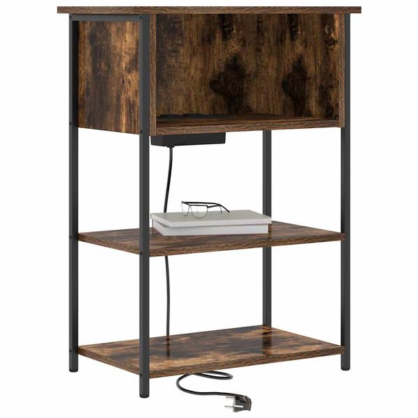 vidaXL &Eacute;jjeliszekr&eacute;ny F&uuml;st&ouml;lt t&ouml;lgy 55 x 31 x 76 cm Faanyag