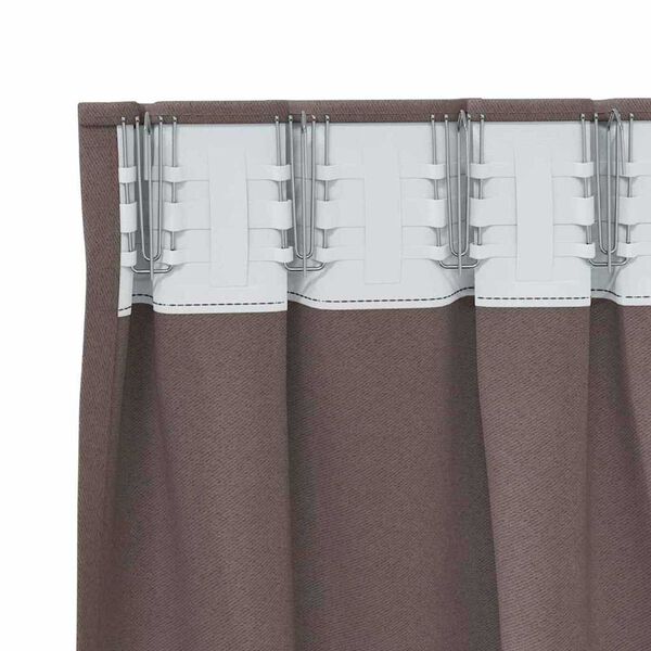 vidaXL Fekete F&uuml;gg&ouml;ny Gyűrűkkel 2 pcs S&ouml;t&eacute;t Barna 260 x 140 cm
