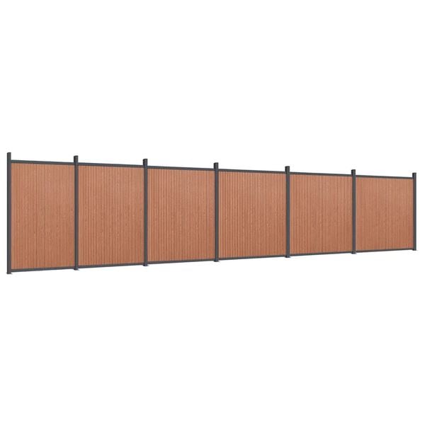 vidaXL barna WPC ker&iacute;t&eacute;spanel 1045 x 186 cm