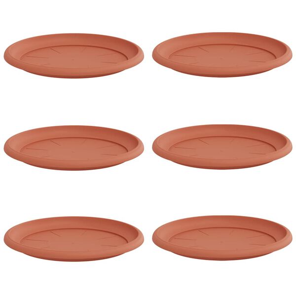 vidaXL Kerek Vir&aacute;g T&aacute;lca 6 pcs T&eacute;gla V&ouml;r&ouml;s &Oslash; 14 x 2 cm Műanyag
