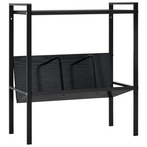 vidaXL 2-szintes fekete szerelt fa k&ouml;nyvespolc 52 x 28 x 59 cm