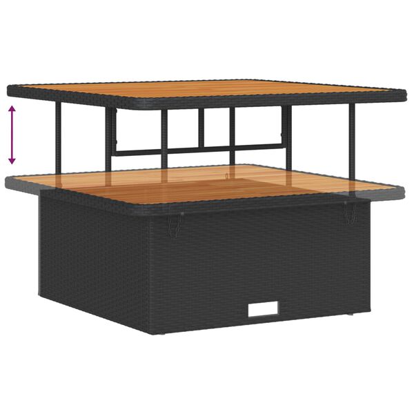 vidaXL Kerti Kanap&eacute; Szett 13 pcs Fekete polirattan