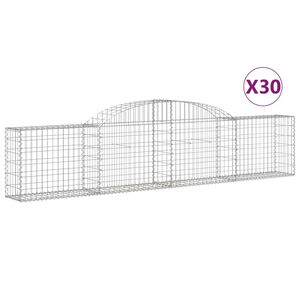 vidaXL 30 db &iacute;ves horganyzott vas gabion kos&aacute;r 300x30x60/80 cm