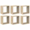 vidaXL 6 db sonoma-t&ouml;lgysz&iacute;nű forg&aacute;cslap fali kockapolc 26x15x26 cm