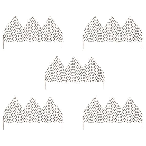 vidaXL 5 db r&aacute;csos fűzfa kerti ker&iacute;t&eacute;s 170 x 105 cm