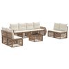 vidaXL Kerti Kanap&eacute; Szett 9 pcs Beige &eacute;s Kr&eacute;msz&iacute;nű polirattan
