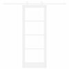 vidaXL Csúszó ajtó ORKDAL Fehér 78 x 202 cm Tömör fenyőfa és üveg