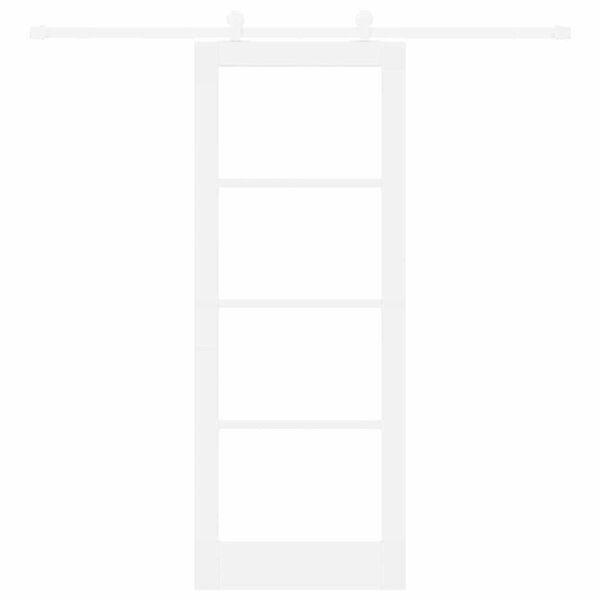 vidaXL Csúszó ajtó ORKDAL Fehér 78 x 202 cm Tömör fenyőfa és üveg