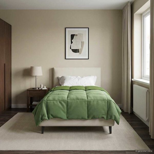 vidaXL T&eacute;li takar&oacute; S&ouml;v&eacute;nyes Z&ouml;ld 155 x 200 cm Mikrosz&aacute;l