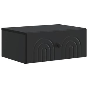 vidaXL Fali &eacute;jjeli szekr&eacute;ny Fekete 49 x 34,5 x 20 cm Szerelt Fa