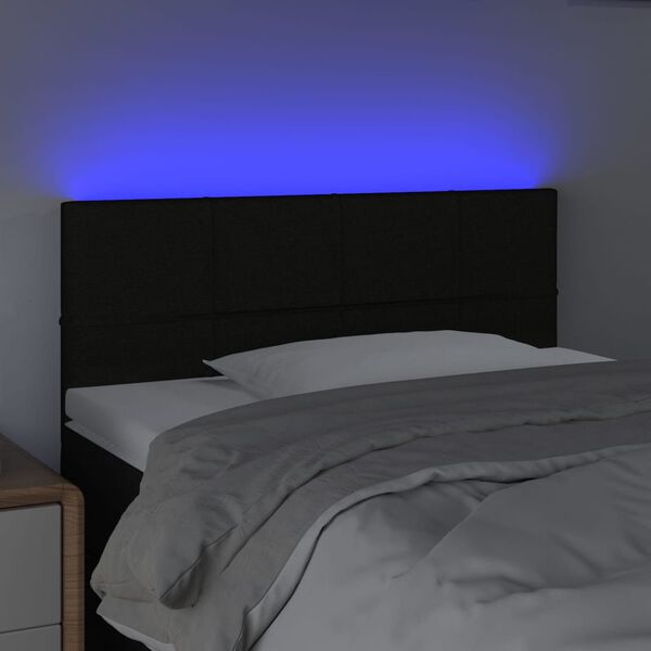 vidaXL fekete sz&ouml;vet LED-es fejt&aacute;mla 100x5x78/88 cm