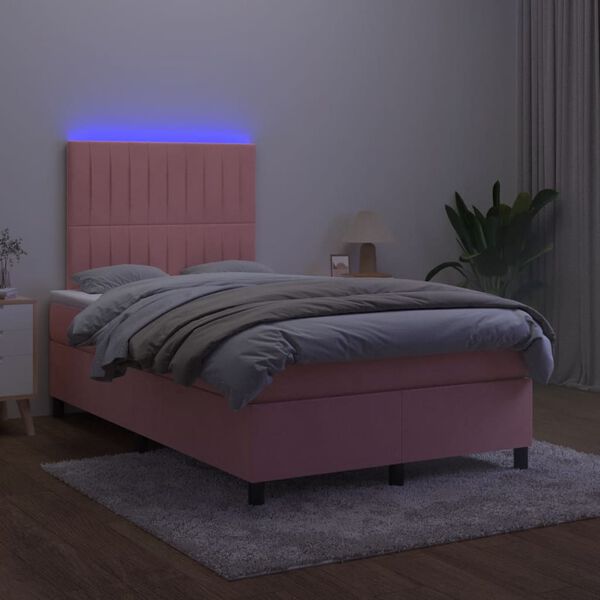 vidaXL r&oacute;zsasz&iacute;n b&aacute;rsony rug&oacute;s &eacute;s LED-es &aacute;gy matraccal 120 x 190 cm