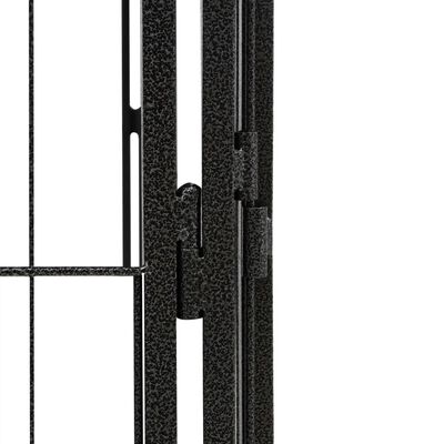 vidaXL 20-paneles fekete porszórt acél kutyakennel 100 x 50 cm
