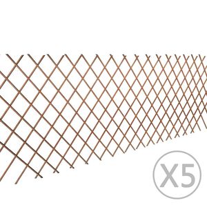 vidaXL 5 darab r&aacute;csos fűzfa ker&iacute;t&eacute;s 180 x 90 cm