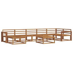 vidaXL K&uuml;lt&eacute;ri kanap&eacute; szett 8 pcs Term&eacute;szetes T&ouml;m&ouml;r Ak&aacute;cfa