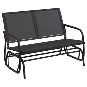 vidaXL fekete textil&eacute;n &eacute;s ac&eacute;l kerti sikl&oacute; pad 120,5 x 76 x 86,5 cm