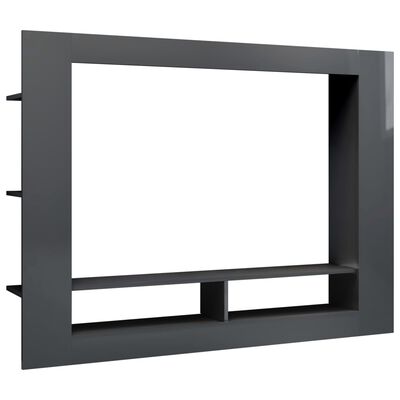 vidaXL magasfényű szürke forgácslap TV-szekrény 152 x 22 x 113 cm