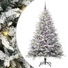 vidaXL Műfenyő vil&aacute;g&iacute;t&aacute;ssal &eacute;s g&ouml;mbk&eacute;szlettel Z&ouml;ld 180 cm PVC &eacute;s PE