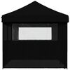 vidaXL fekete összecsukható felugró rendezvénysátor 4 oldalfallal