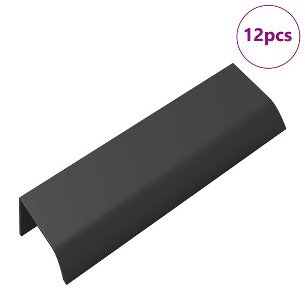 vidaXL Foganty&uacute; 12 pcs Fekete 120 x 39.6 x 17 mm Alum&iacute;nium