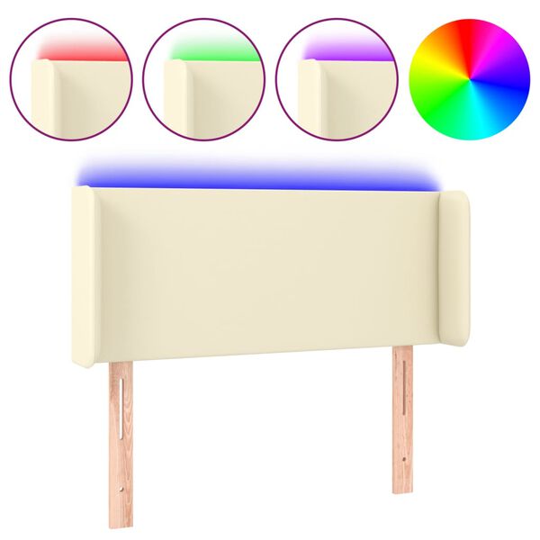 vidaXL kr&eacute;msz&iacute;nű műbőr LED-es fejt&aacute;mla 103 x 16 x 78/88 cm